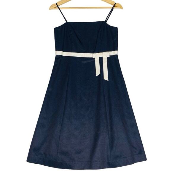 Ann‎ Taylor A-Line Dress 0P Cotton Silk Minimalist Retro Glam Semi Formal Party - Picture 1 of 8